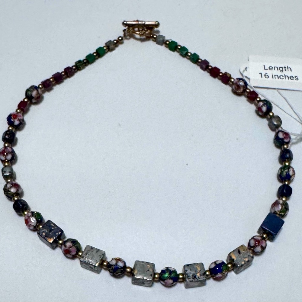 Cloisonné and Hematite bead necklace